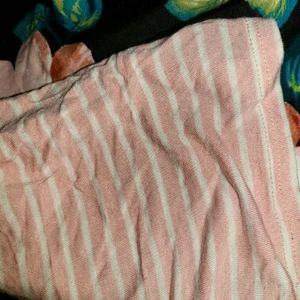 Top floral with stripe sleeve